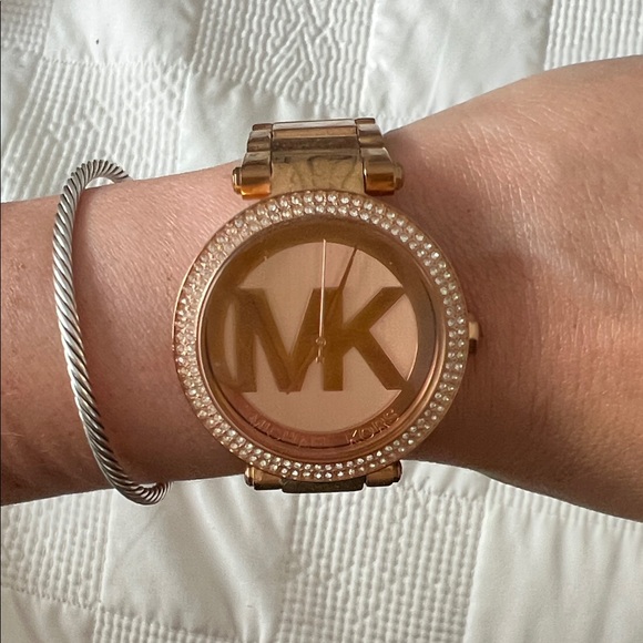 Michael Kors Rose Gold Watch with Crystal Bezel - Picture 1 of 3